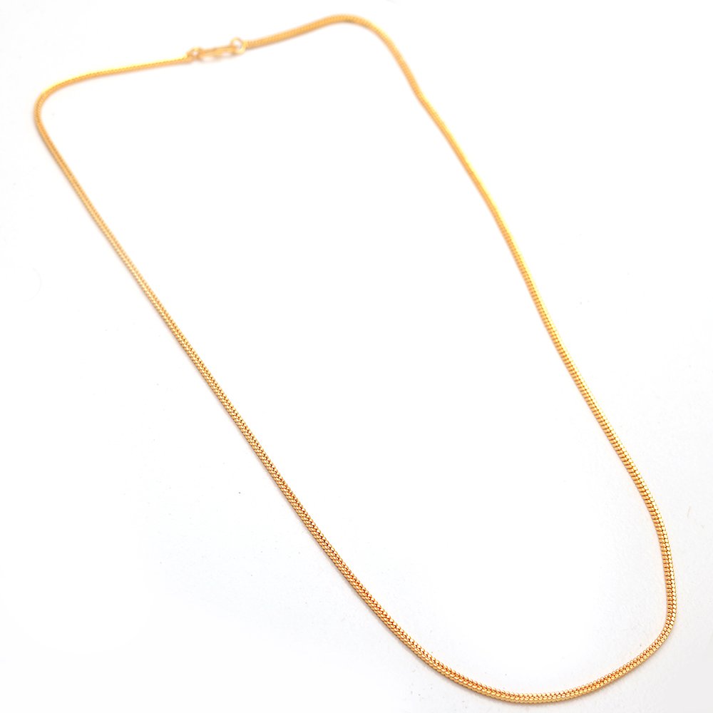 JewarHaat Chain Gold Plated Simple Look Plain Chain Jewelry Daily Use for Men Women, Boys Girls, Unisex