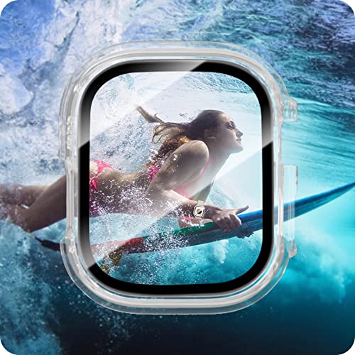 Image of 2 Pack Case with Tempered Glass Screen Protector for Apple Watch Ultra 49mm,JZK Slim Guard Bumper Full Coverage Hard PC Protective Cover Thin Case for iWatch Ultra 49mm Accessories,Clear