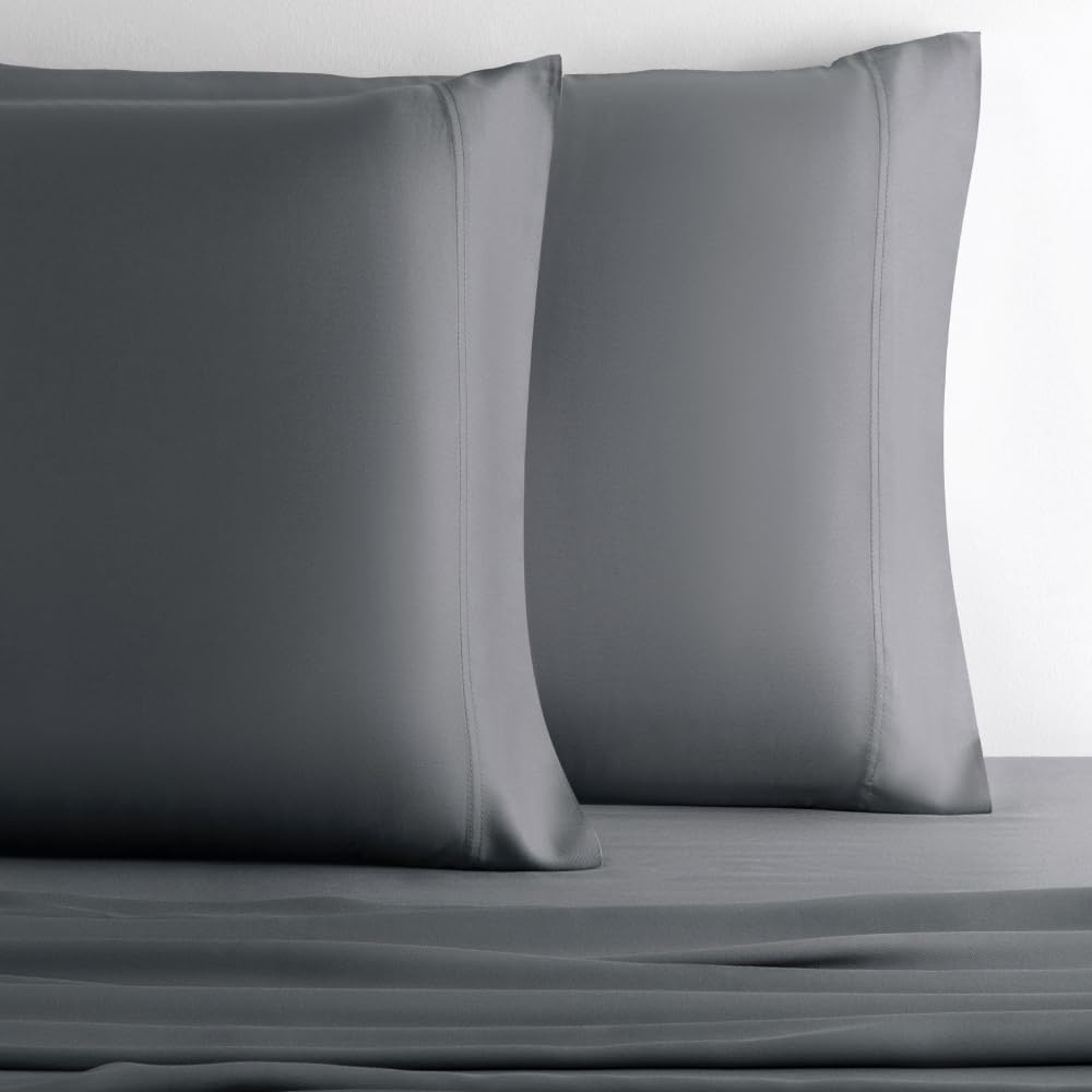 Cariloha Retreat 2-Piece Sateen Pillowcase Set | Laguna Blue |Standard | Lyocell Material | Allergy & Odor Resistant, Breathable, and Extra Soft | Cooling for Hot Sleepers | Corner Bands