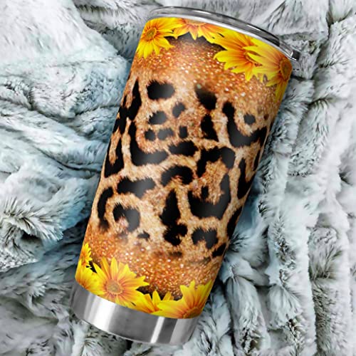 Taza térmica de acero inoxidable con diseño de girasol, 20 onzas, doble pared, aislado al vacío, taza de café de viaje… - Imagen 5