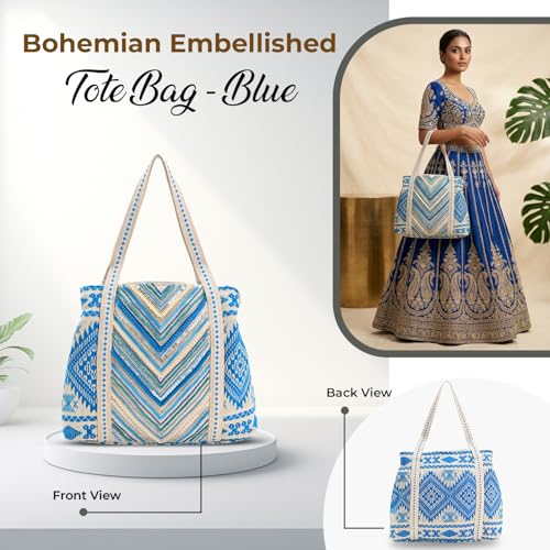 Image of Boho Girl Spacious and Stylish Handbag with Button Closure | Made of Cotton Material | For Daily and Office Use | Ladies Handbag Purse For Daily & Office Use | Double Shoulder Straps