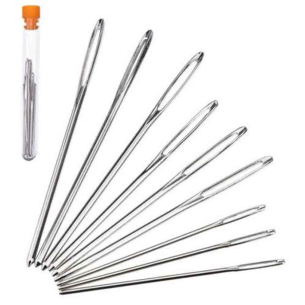 U-K As Shown Premium Quality 9Pcs Sewing Needles Large Eye Hand Blunt Needle Embroidery Darning Tapestry Yarn Needles