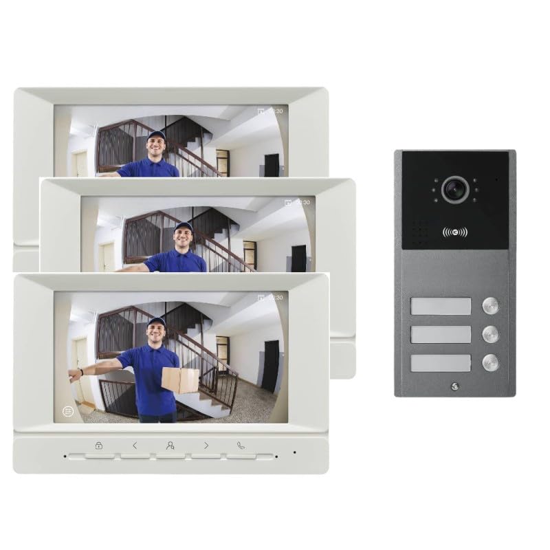Portier vidéo Couleur pour 3 logements ou 3 Appartements