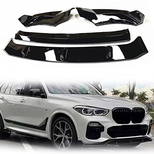 Séparateur de pare-chocs avant noir brillant pour lame de voiture BMW X5 G05 2019-2022
