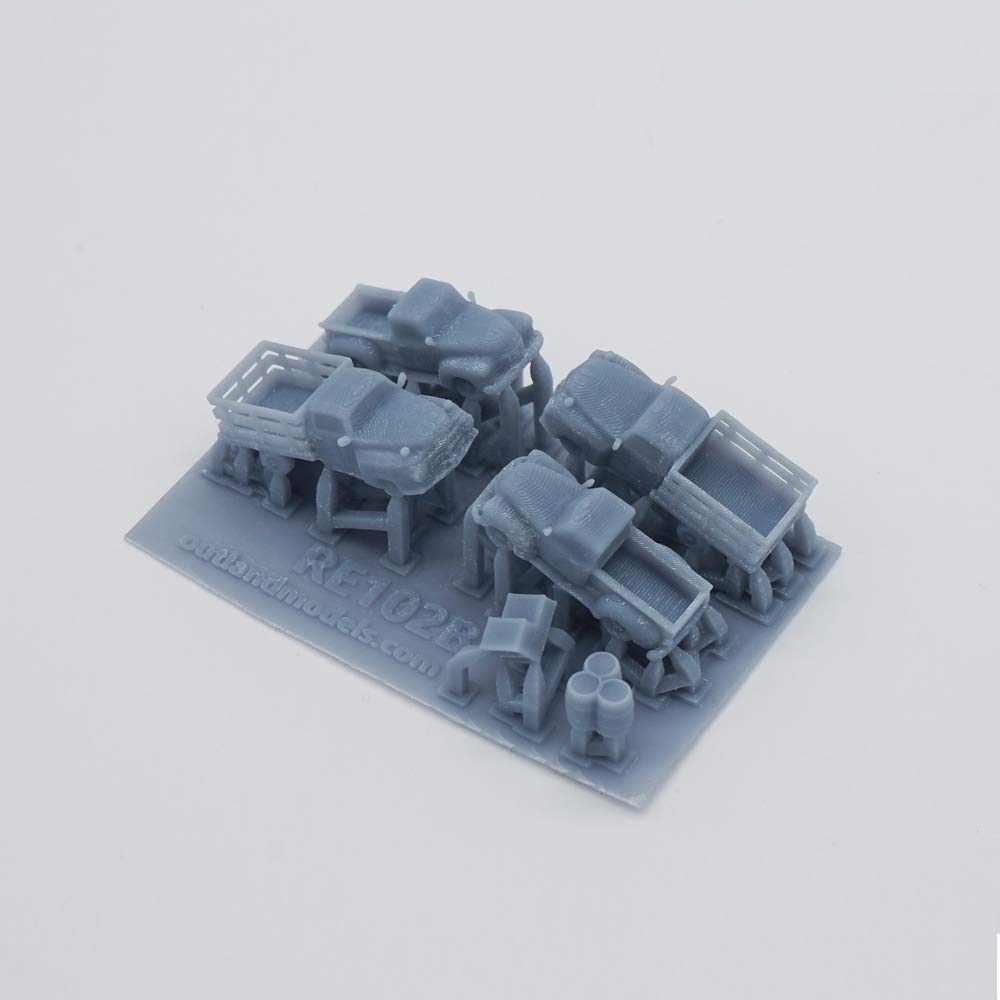 Ensemble De 4 Pick-up Classiques échelle Z (1:220) - En Résine Imprimée 3D - Pour Maquettes De Train Ou Dioramas - Décoration Miniature - 5