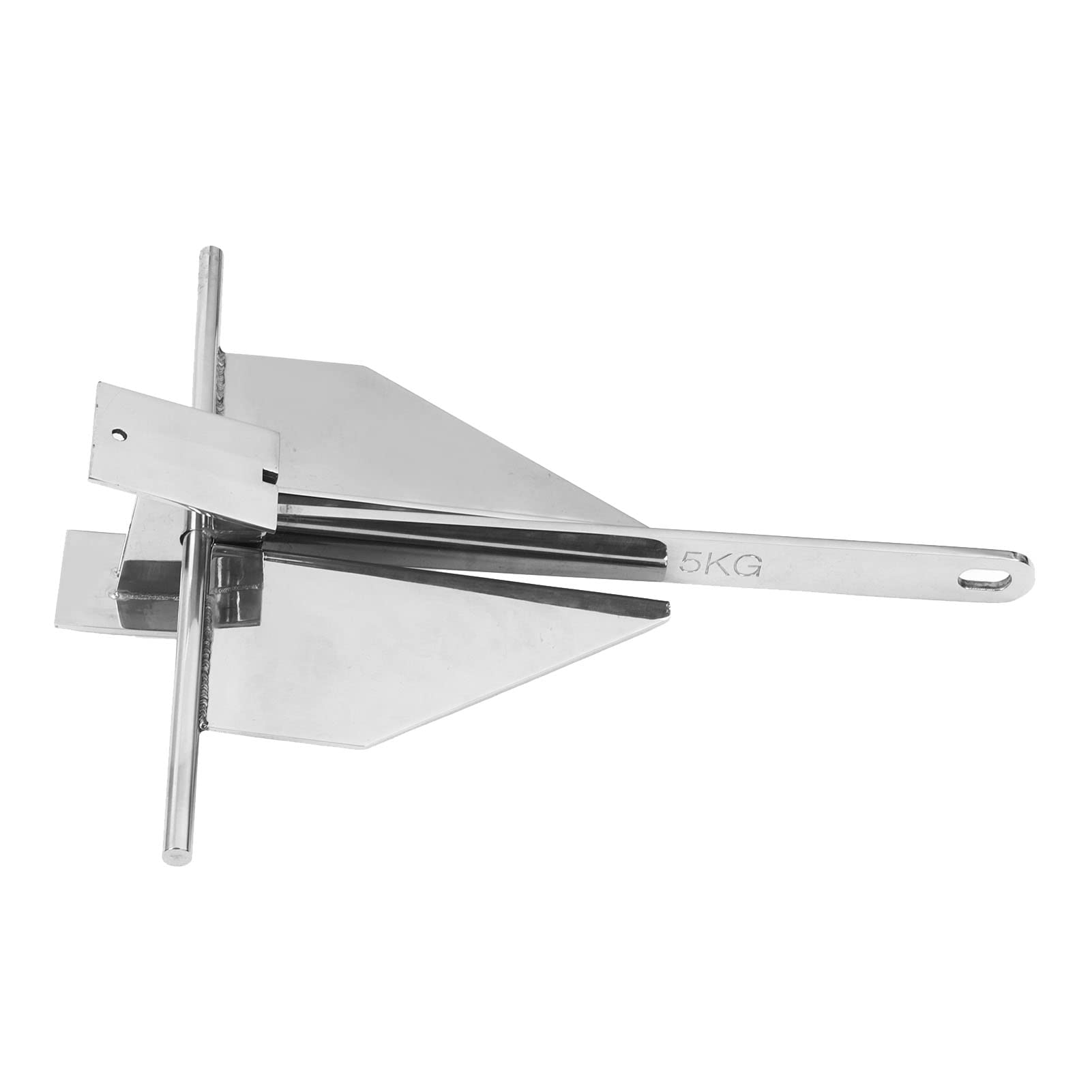 Ejoyous Ancora per Barche Ancora con Rampino in Acciaio Inossidabile 5 Kg Antiruggine Affondamento Rapido Forte Presa per Yacht e Design Saldato a Caldo 55 X 47 Cm per Fondali Marini di Sabbia e Fango