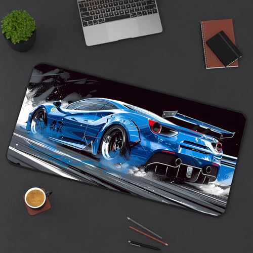 Image of Extended Gaming Mouse Pad for Desk (23x11.5 Inch) - Large Mouse Pad for Office & Home | Non-Slip Rubber Base, Smooth Surface Desk Mat for Laptop, Keyboard & Mouse (Sports Car Edition) (Print 2)