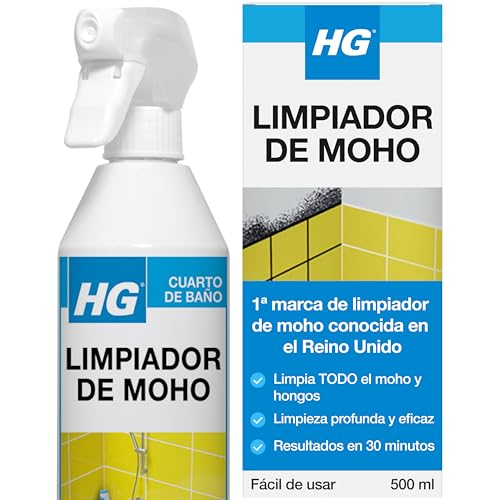HG Spray Anti Moho, Elimina las Manchas de Moho y Humedad de Paredes, Azulejos, Juntas de Silicona y más en Baños, Cocina, Patios Exteriores y más - 500ml