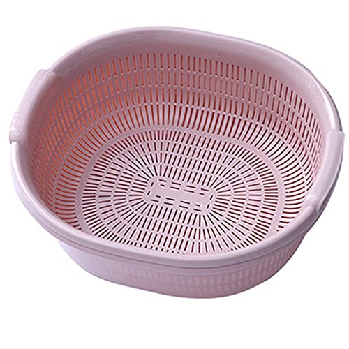 キッチン二重層排水バスケット家庭用キッチン洗面台洗浄米プラスチックふるい洗浄野菜バスケット洗浄フルーツフィルター水バスケット35