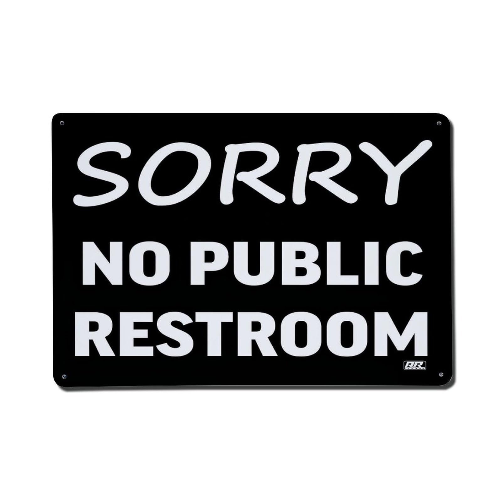 Nestemfo Vintage Sorry No Public Restroom Sign Tin Sign Metal Sign, Living Room,Bar, Home, Bedroom Wall Decor,Retro Metal Poster 8X12 Inches