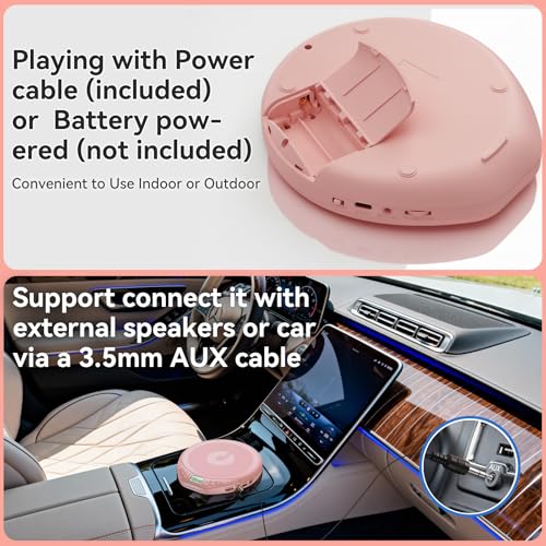Image of Portable CD Player for Car: Kegaudio with Earphones Anti-Skip LCD Display Personal Disman Disc Player for Car & Sports Supports MP3 WMA PROG & Memory Function
