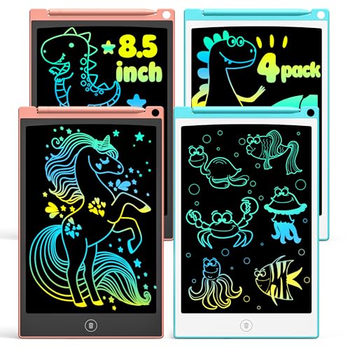 TECJOE 4 Pack LCD Writing Tablet, 8.5 Inch Colorful Drawing Board, Kids Travel Games Activity...