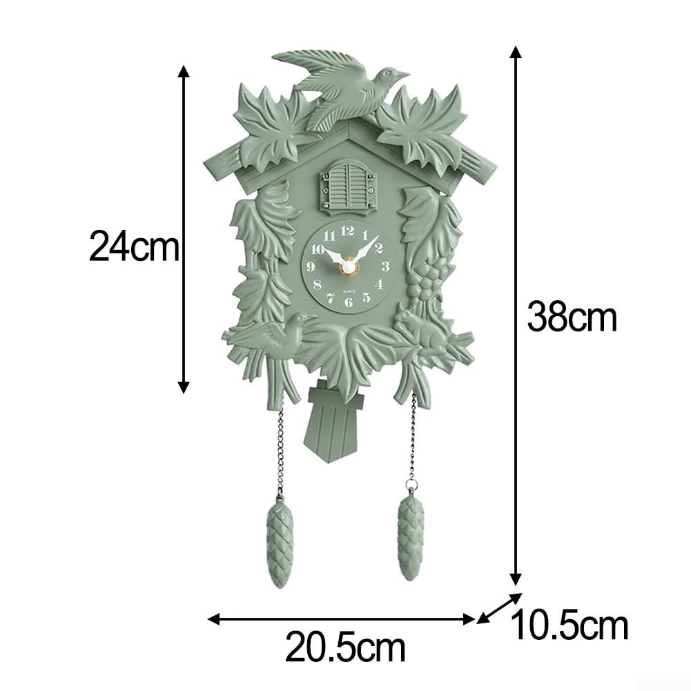Stille Kuckucksuhr Präzise Zeitmessung Wanduhr(T52 Green)
