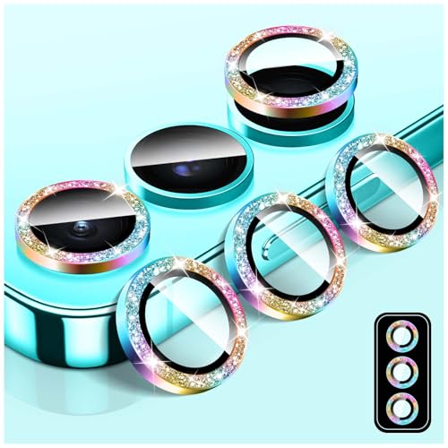 LucBuy Bling Camera Lens Protector for Samsung Galaxy Z Fold 7 Tempered Glass Camera Cover Film Stickers Glitter Automatic-Alignment Individual Metal Ring Screen Protector