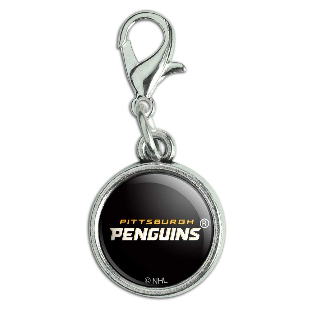 GRAPHICS & MORE NHL Pittsburgh Penguins Logo Antiqued Bracelet Pendant Zipper Pull Charm with Lobster Clasp