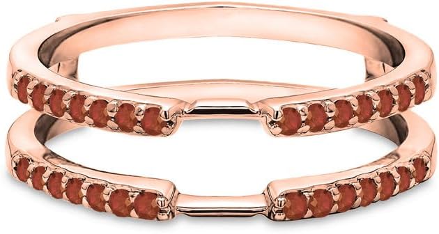 Red Garnet Enhancer Guard For Women, 14k Gold Plated Silver Red Garnet Wrap Ring, Enhancer Ring Guard, Enhancer Ring