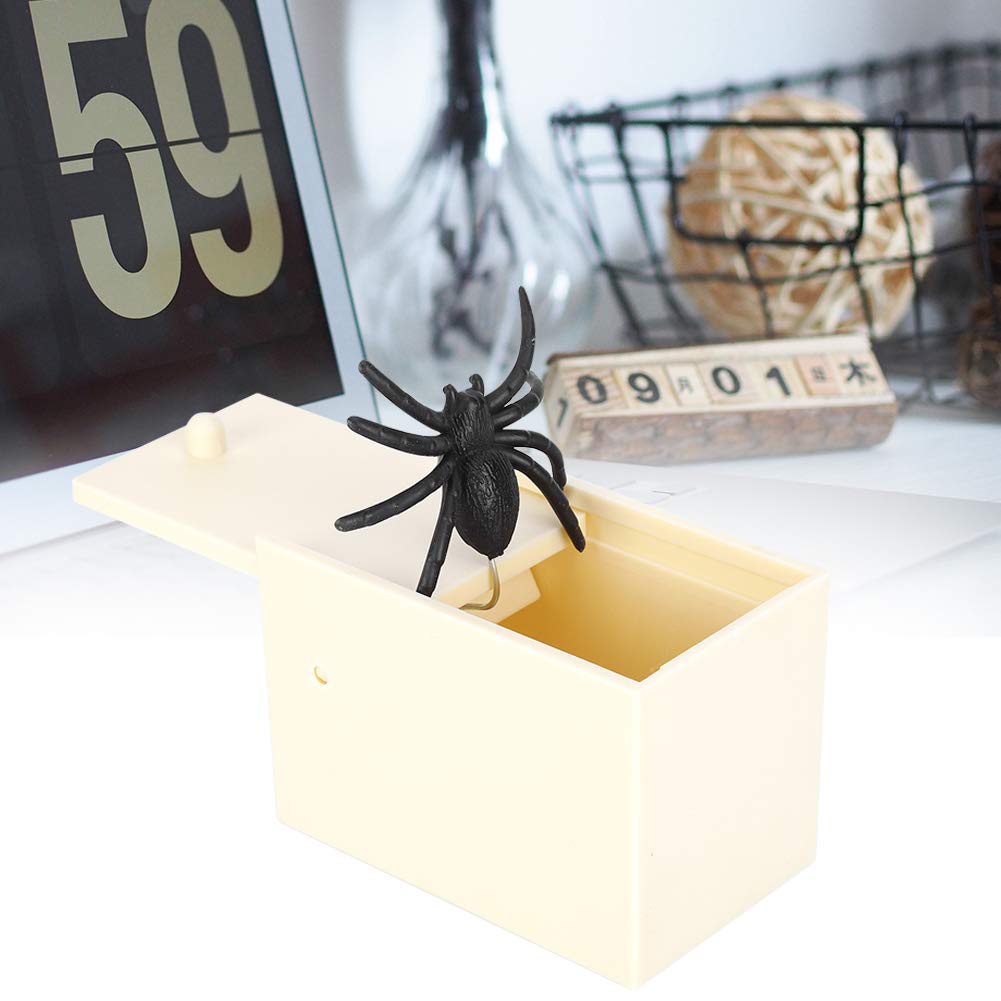 Pająk Prank Zabawka w Pudełku, Pająk w Pudełku Prank, Symulacja Fałszywe Drewniane Pudełko Pająka Zabawna Sztuczka Prank Zabawa żart Zabawka Prezent Dzieci Halloween Prima Aprilis