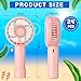 Tujoe 24 Pcs Mini Powerful Handheld Fan 3 Speed Personal Small Portable Rechargeable Fan with Base USB for Women Eyelash Makeup Office Travel Beach Indoor Outdoor (Pink)