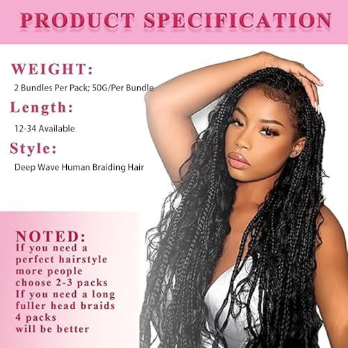 Cabello humano trenzado deep wave rubio #27, extensiones sin procesar 3