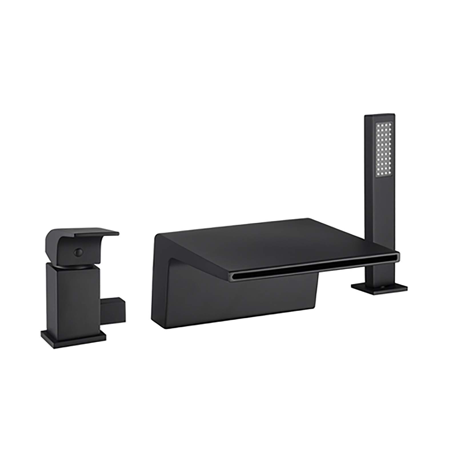 Robinet de baignoire cascade avec pommeau de douche à main ensemble 3 trous