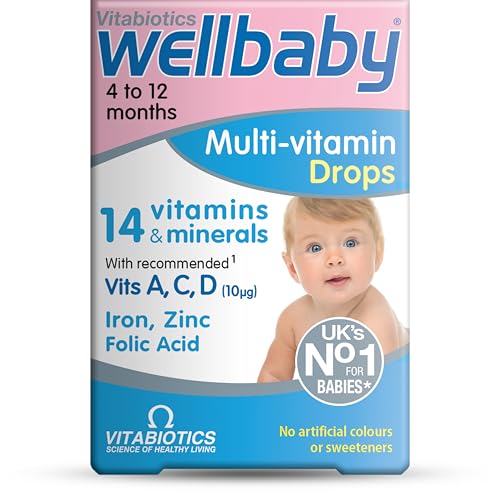 Wellbaby Multivitamin Drops by Vitabiotics - Comprehensive Multivitamin for Babies 4-24 Months - from The UKs No.1 Baby Supplement Brand