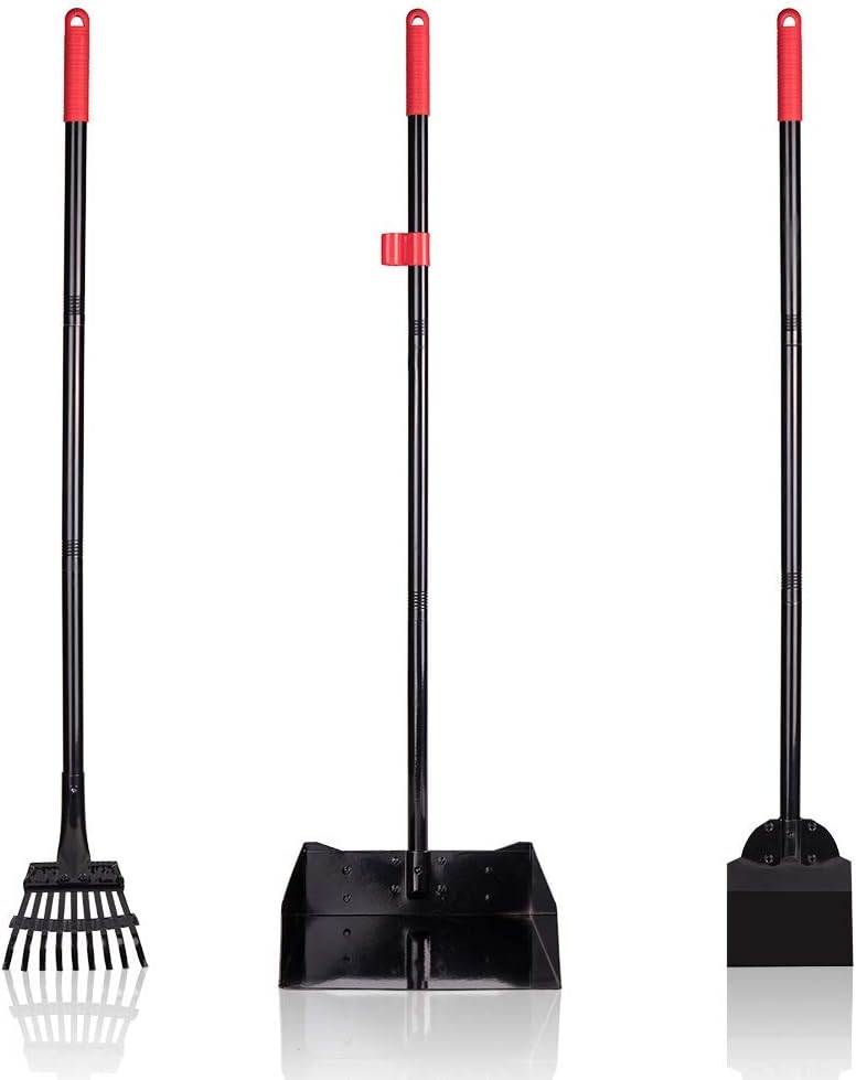 PAWCHIE Pet Poop Tray and Rake Large Dog Pooper Scooper with Spade