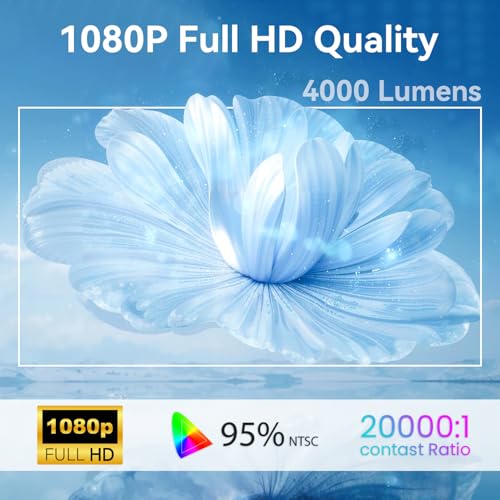 Image of zitronixProjector for Home 4k Electric Focusing, Mini Projector Native 1080P Automatic Trapezoidal Correction, LED Projector for Room 4000 Lumens Bluetooth Wireless Connection PERICAT-L012