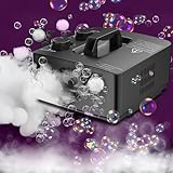 ArtCreativity Fog Bubble Machine - 2 in 1 Smoke Bubble Machine with Fog and Bubble Liquid (200 ml Each) - Smoke Bubble Maker for Spooky Outdoor or Indoor Haunted House Decorations