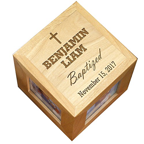 GiftsForYouNow - Baby Baptism Engraved Photo Cube