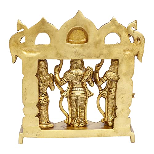 Image of ARTVARKO Brass Ram Darbar Statue Shree Ram Ji Sita Laxman Hanuman Home Decor Puja Bhagwan Idol Murti for Mandir Temple 7.5 Inches