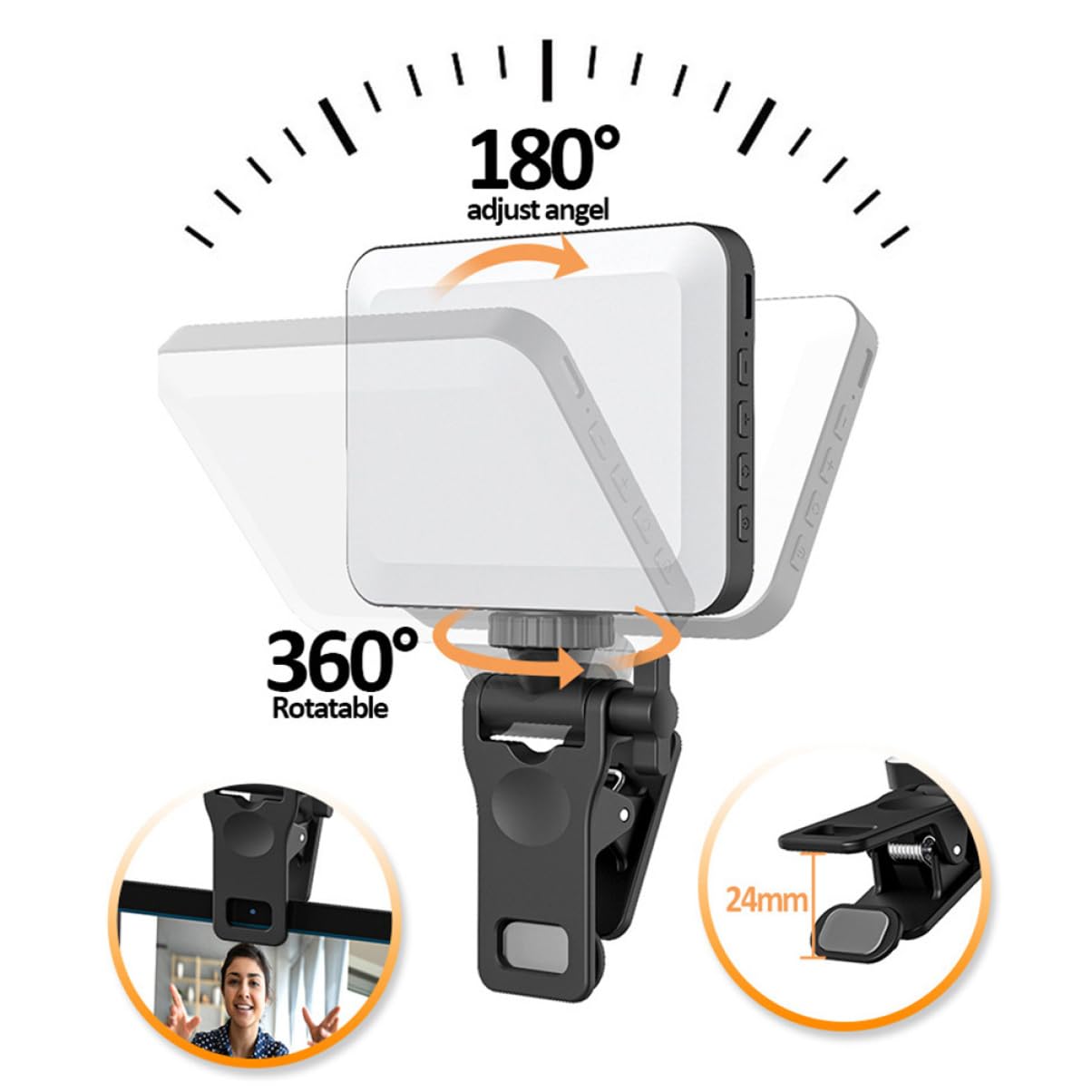 SHINEOFI LED Selfie Light Adjustable Conference Light for Phone Laptop Tablet for Makeup and Compact Lightweight Design