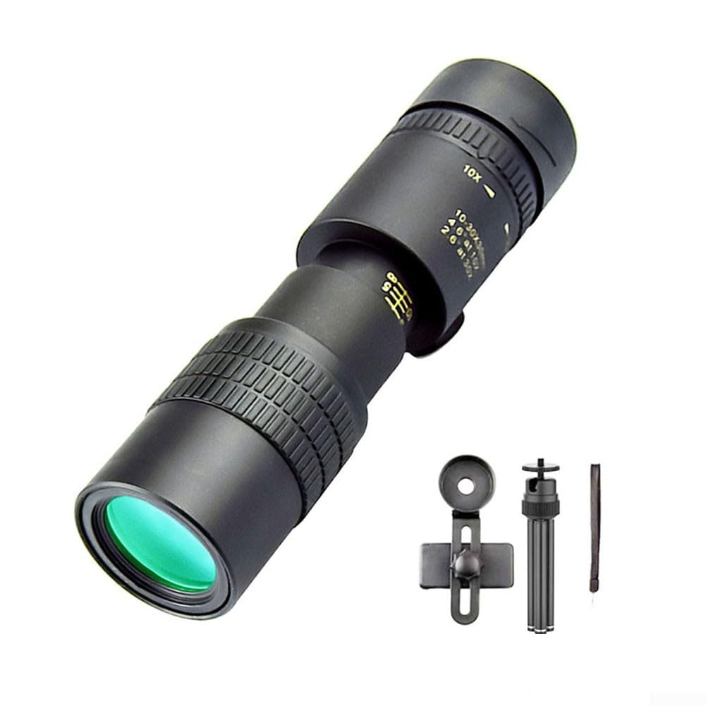 Télescope monoculaire, zoom 10–300x, puissant et portable, haute définition, monoculaire rétractable pour extérieur, randonnée, camping (ensemble)