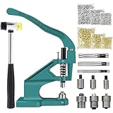 Heavy Duty Eyelet Punch Kit, Hand Press Grommet Machine, Industrial Eyelet Machine with 3 Sets of Molds and Rubber Hammers, 3000 Grommets for Leather Fabric Belt Clothes Shoes Handbag