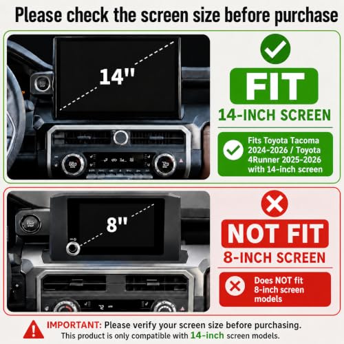 Image of for Toyota Tacoma 2024-2026 & 4Runner 2025-2026, 14-Inch Screen Aluminum Alloy Knob Cover Trim - Fits Push Start, AC, Volume & 4WD Gear Switch (Silver, 6-Piece Set)