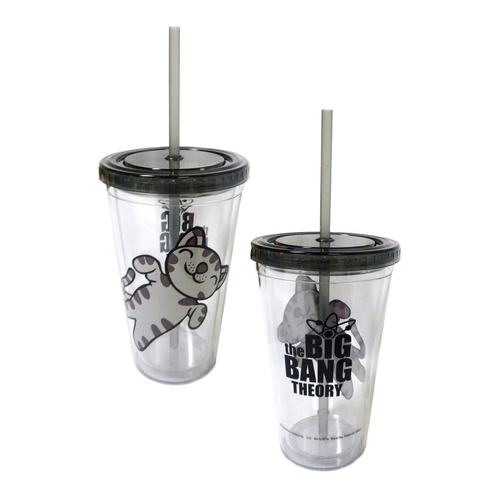 Big Bang Theory Soft Kitty 16 oz. Clear Plastic Cup with Straw by ICUP