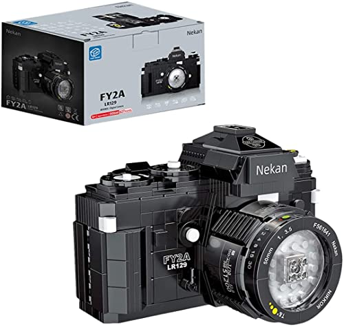 AKOGD SLR Kamera Bausteine Modellbausatz, 627Pcs Retro Digitalkamera Modell Bauset Klemmbausteine Lehrbausatz für Kinder Erwachsene (#1) Cover