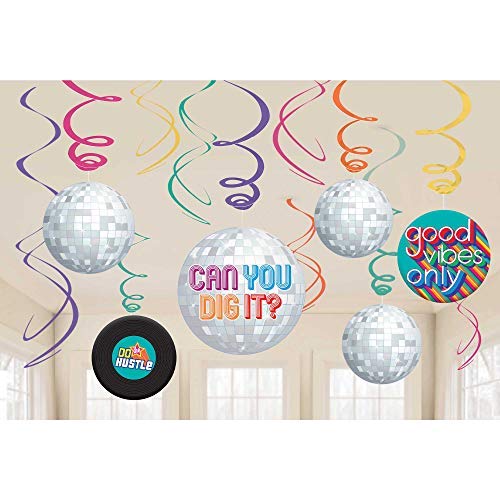 Good Vibes Multicolor Foil Swirl Decorations (Pack of 12) - 5