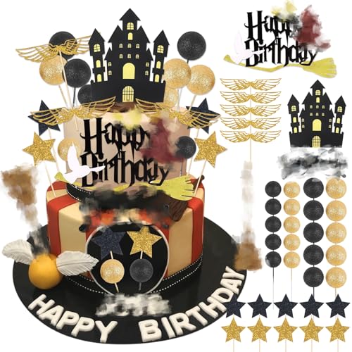 38 Stück Kuchen Deko Happy Birthday Tortendeko Cake Toppers Deko Geburtstag Jungen Mädchen Tortendek Birthday Party Dekoration Cartoon Cake Toppers zum Kinder