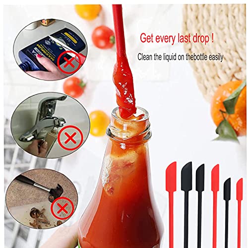 6Pcs Mini Silicone Spatula Set, Upgraded Two-Sides Hardened Sturdier Silicone Spatula, Mini Spatula For Makeup, Reusable Thin Jar Scraper, Last Drop Spatula For Beauty And Kitchen #TOP4