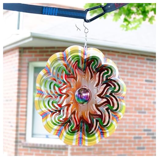 ACCENT COLLECTION HZ Metal Wind Spinner, Abstract Garden Art, 3D Kinetic Sculpture, Outdoor Hanging Decor for Patio, Tree, Lawn, Unique Gifts