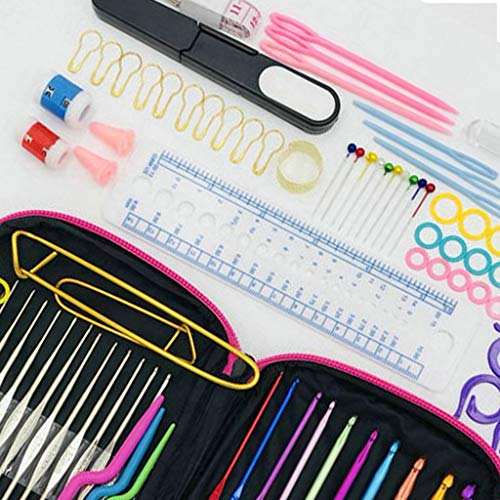 Fewear Knitting Needles for Beginners Kit for Adults with Case, Crochet Hooks, Kntting & Crochet Accessories, 100pc (Multicolor) - Thumbnail 3
