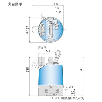 Amazon | ツルミ 工事用水中ポンプ LB-800 60Hz | 給水・排水