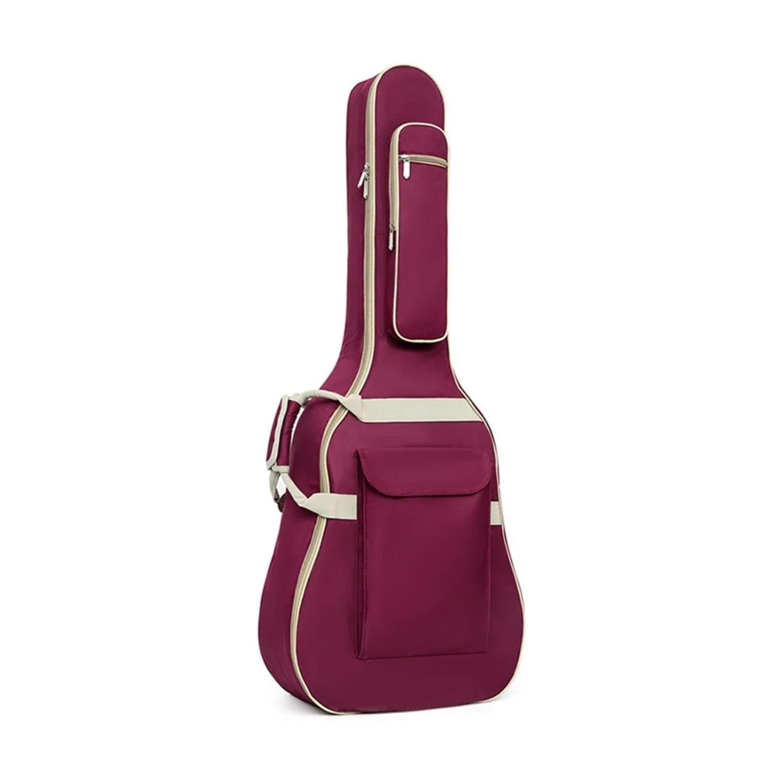 Bolsa de Guitarra 41 Pulgadas con Doble Correa for el Hombro, Esponja Gruesa asa Lateral, Mochila portátil, múltiples Bolsillos, Impermeable para Guitarra(Red)