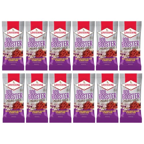 Louisiana Fish Fry Products Boil Booster Smashed Garlic Seasoning Blend, Salt Free, 8 Ounces (Pack Of 12)