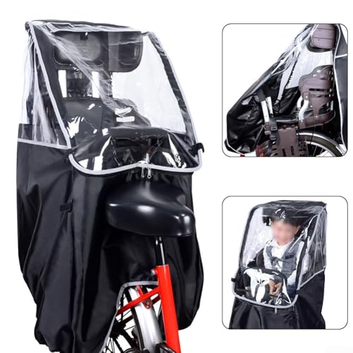 Protector de clima para asiento de bicicleta de bebé ideal para paseos en días lluviosos 3