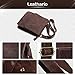 Imagen de Leathario Bolso Bandolera Hombre de Cuero Vintage Pequeño Tipo Casual Crossbody Bolsa Hombro Piel Escolar Viaje para Pad 9