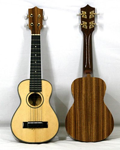 Musikalia ELECTRIFIEE Ukulélé soprano en bois de zebrano avec table d’harmonie en sapin purflée, de lutherie - Les Beatles, Paul McCartney, John Lennon, RIngo Starr, George Harrison Musikalia ELECTRIFIEE Ukulélé soprano en bois de zebrano avec table d'harmonie en sapin purflée, de lutherie