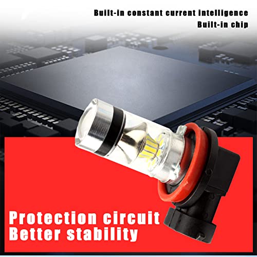 Cueclue Pack-2 H8/H11 Led Car Fog Light Bulb, 12V 100W High And Low Beam, 7500K 360° Beams Car Headlight For Most Cars Suvs Trucks (White) #TOP2