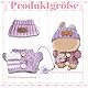 3-teiliges Bubukleidung für Puppe, Puppenkleidung Set für 17 cm Puppen, Inklusive Lichtviolett Pullover mit Hut und Flasche Dekor, elastisch & detailreich Hochwertige Klamotten