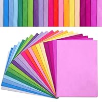 Multi Coloured Paper Decorative Solid Colour Paper for Art Craft, Gift Wrapping, and Kids Art – Assorted Tissue Paper 50 x 70 CM (100)